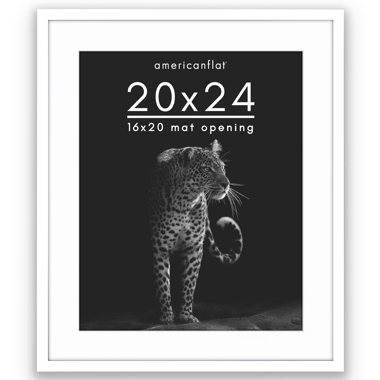 Americanflat Gallery-Style Picture Frame with Mat - Showcase Artwork, Prints, and Photos - Shatter Resistant Glass - Hanging Hardware with Drywall Anchor